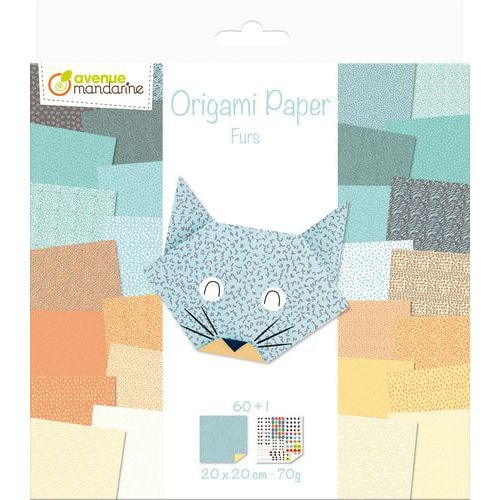Papier Origami, Fourrures, 20 x 20 cm, 60F, 70g (6+) - Image principale