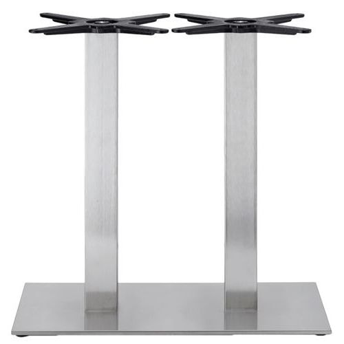 Pied de table Tiffany ht 73 cm double colonne - inox satiné - Image principale