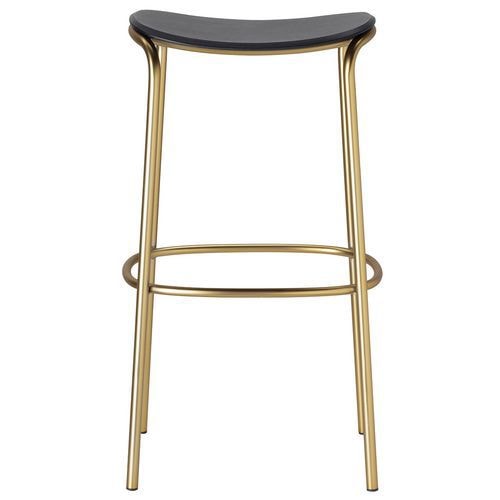 Tabouret Trick hauteur 75 cm bois chêne noir - doré - Image principale