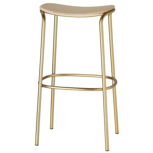 Tabouret Trick hauteur 75 cm bois chêne naturel - doré - Image principale
