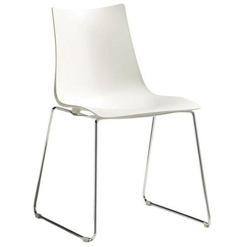 Lot de 2 chaises Zebra lin - pied traîneau chromé - Image principale