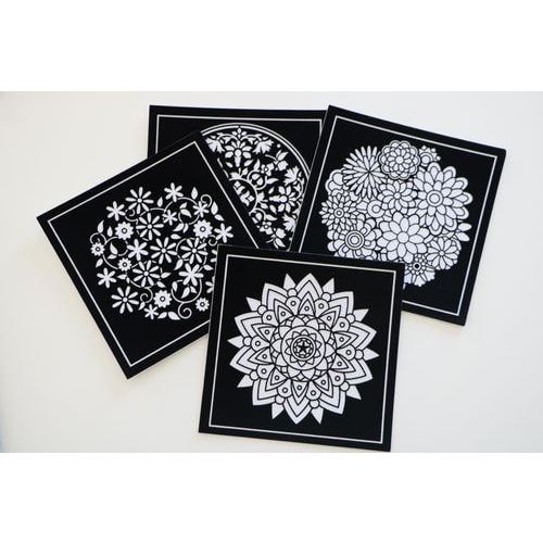 Set de 4 cartes velours - Mandalas - Image principale