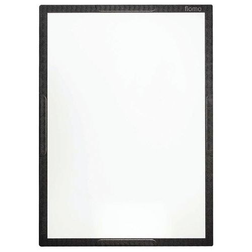Tableau Flomo 93x128cm en acier émaillé blanc encadrement noir - Image principale