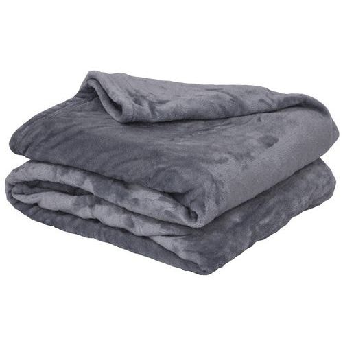 Lot de 5 plaids microflanelle microfibre 130 x 170 cm Acier - Image principale