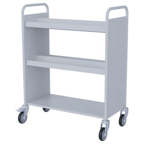 Chariot à livres 4 bacs CD DVD double face blanc 9003 - Image principale
