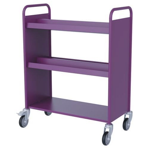 Chariot à livres 4 bacs CD DVD double face prune 4006 - Image principale