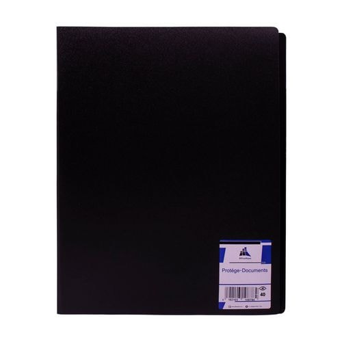 Reliure plastique 20 volets transparents - Noir - Image principale