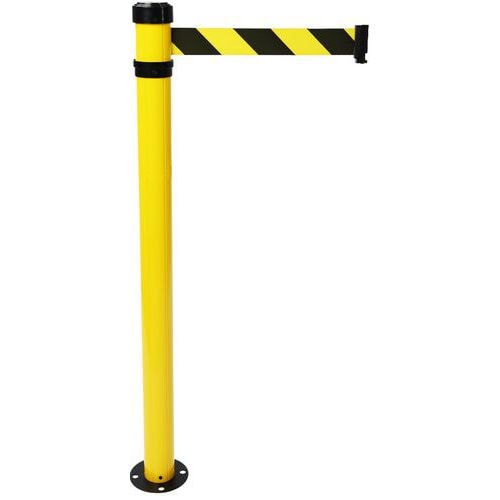 Poteau de balisage Jaune à fixer au sol Sangle de 2 m Noir/jaune - Image principale