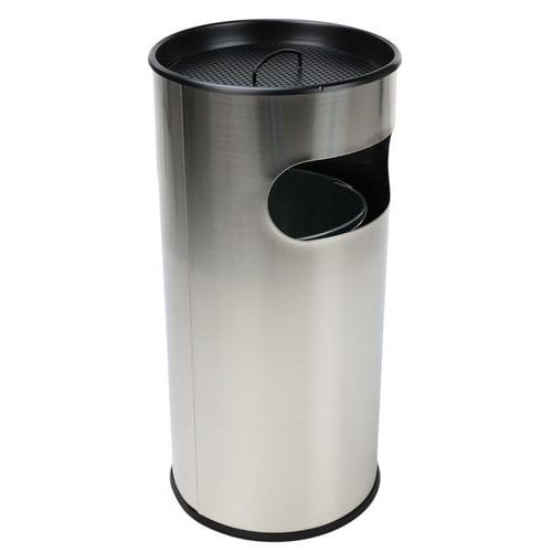 Poubelle-cendrier en Inox avec ouverture - 30 L ou 50 L - Manutan Expert - Image principale