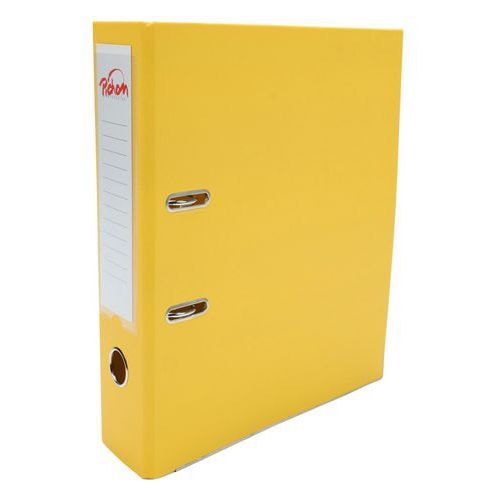 Classeur à levier plastique A4 dos: 75mm avec œillets de blocage et porte-étiquettes - Jaune - Image principale