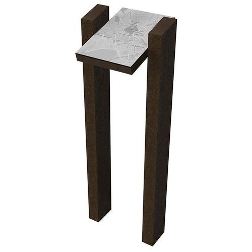 Table d'information 2 pieds hauteur 120 cm - marron - Image principale