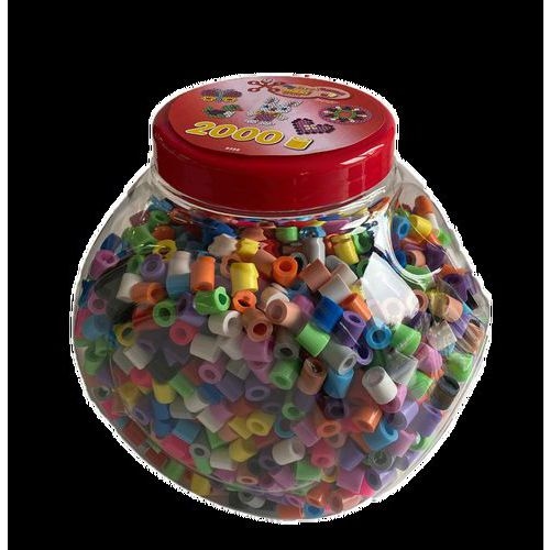 Baril 2000 perles grande taille Ø 1 cm couleurs primaires et pastel - Image principale